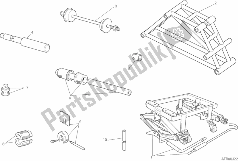 All parts for the Workshop Service Tools, Frame of the Ducati Monster 821 Stripes 2017
